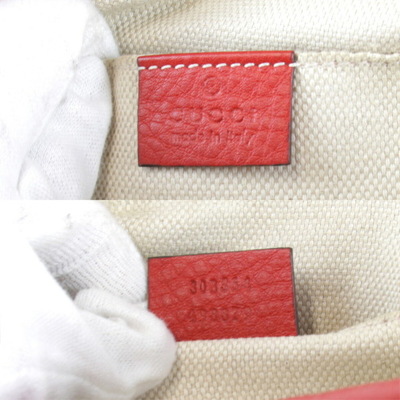 GUCCI Red Leather Shoulder Bag - Picture 6 of 8